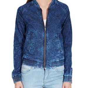 Adidas Rare Zip Up Track Denim Bomber Jacket